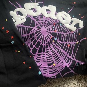 Black and Purple Graphic Crewneck Sweater nice for cool weather or fashion